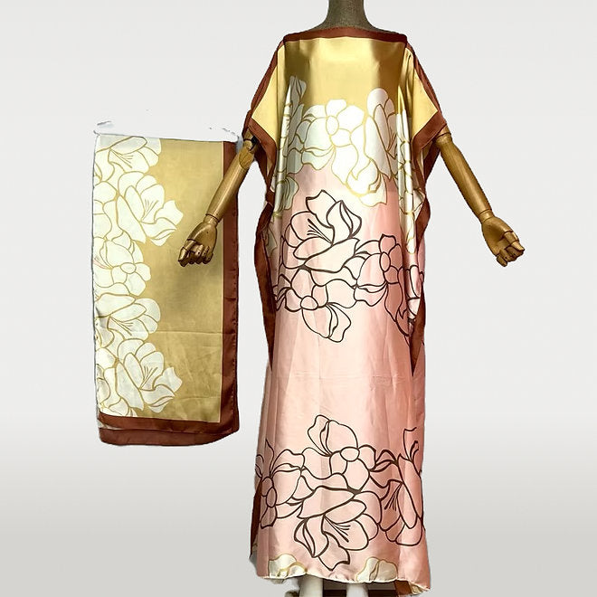 Plush Pink/Gold Muumuu with Scarf