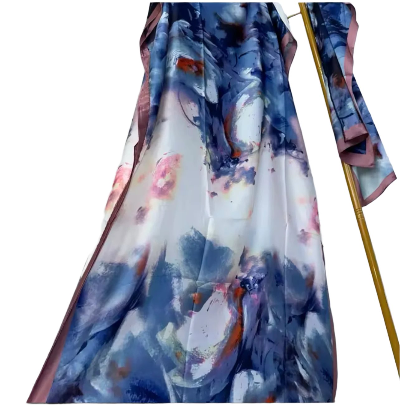 Blue Splash/Gold Muumuu with Scarf