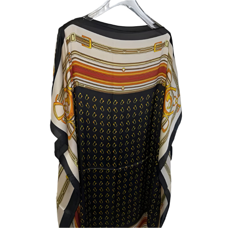 Rich Auntie - Black & Cream Loose Kaftan/Muumuu