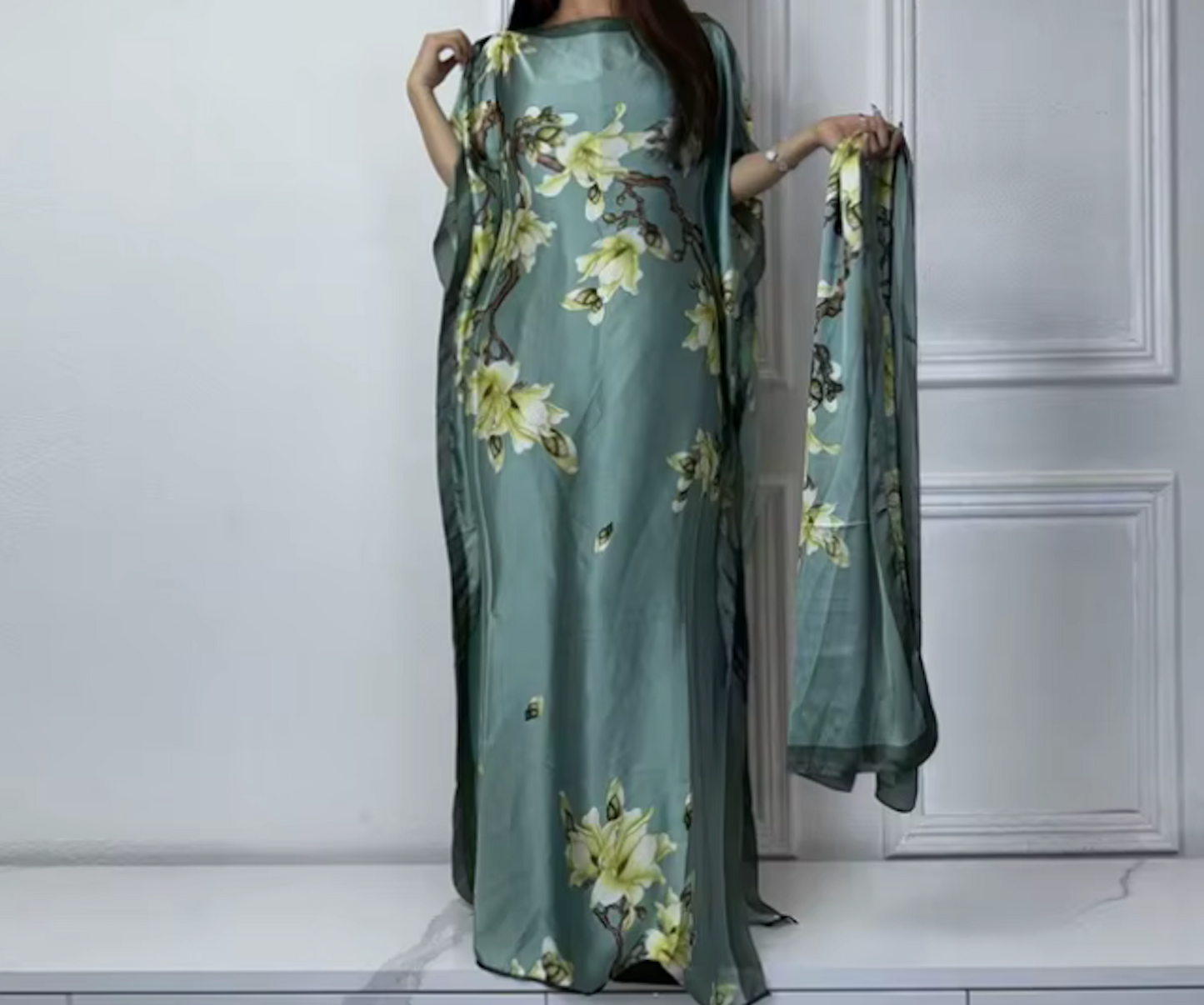Sage Green Muumuu with Scarf