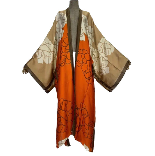 Tan/Orange Sexy Kimono