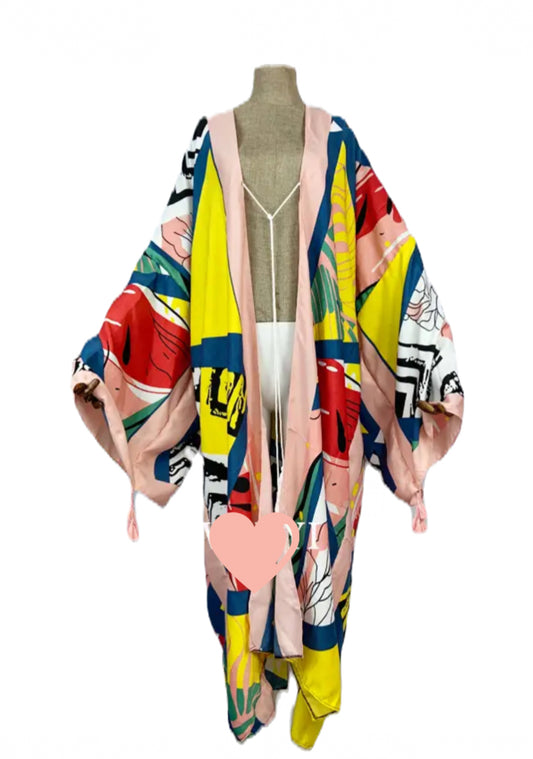 Multi Color/Peach Kimono