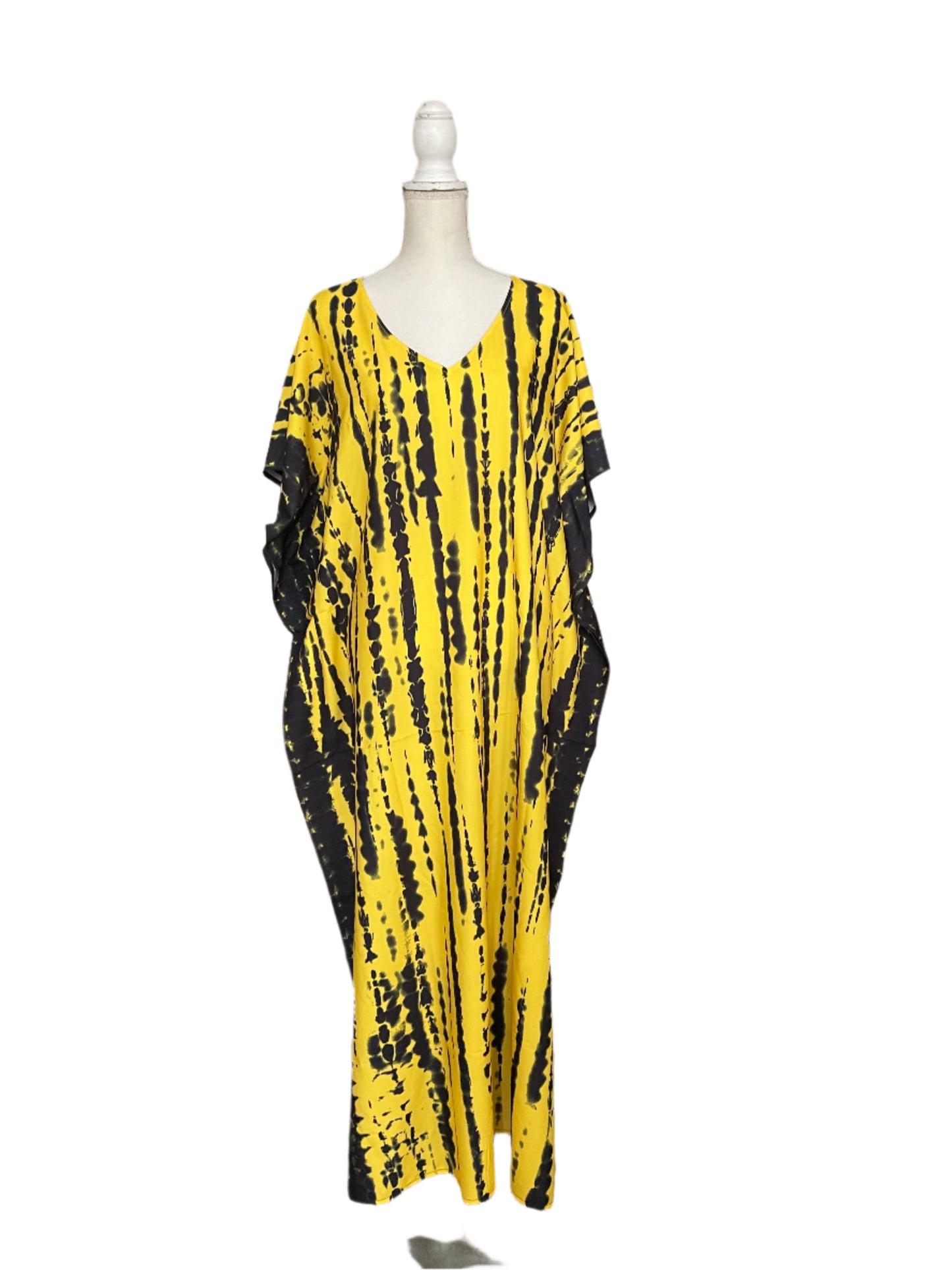 Black & Yellow Waterfall Muumuu/Kaftan