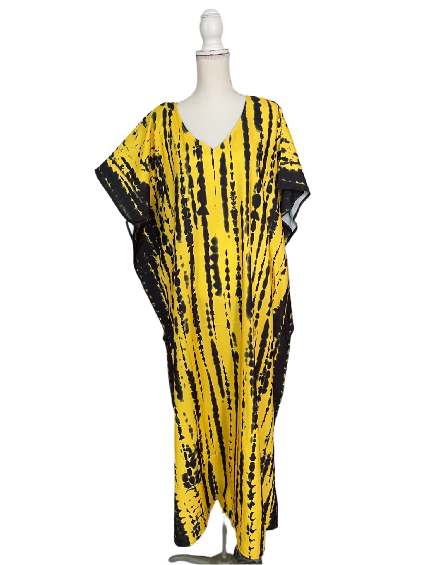 Black & Yellow Waterfall Muumuu/Kaftan