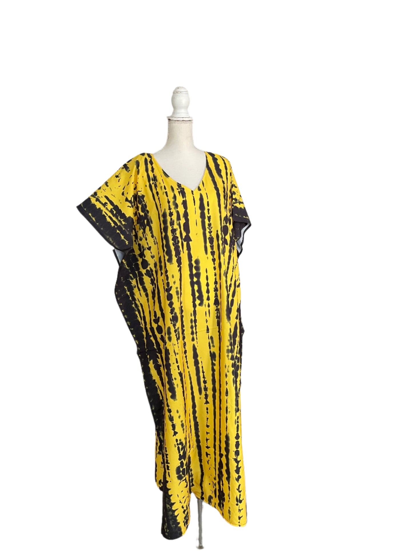 Black & Yellow Waterfall Muumuu/Kaftan