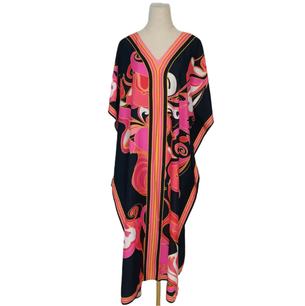 Black & Pink Multi Kaftan/Muumuu