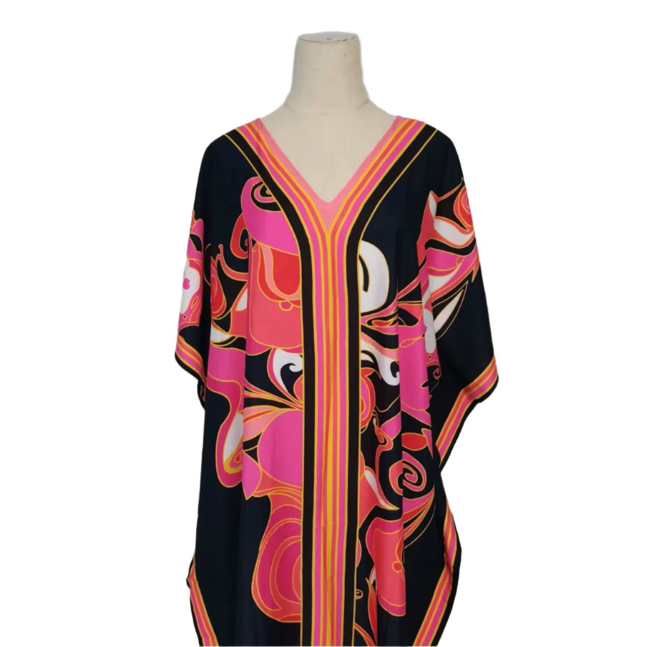 Black & Pink Multi Kaftan/Muumuu