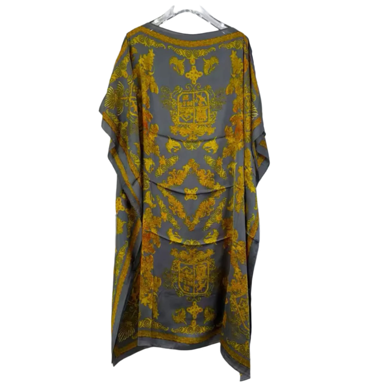 Grey & Cream Loose Kaftan/Muumuu