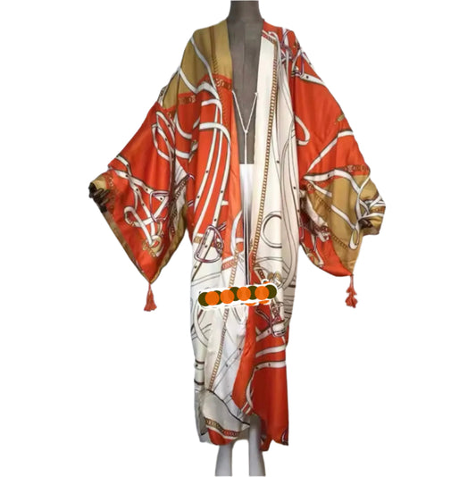 Orange Sphere Sexy Kimono